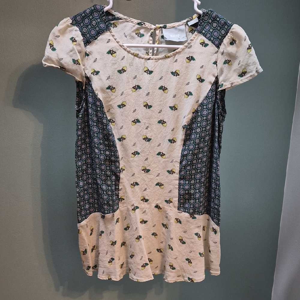 Anthropology Silk Acorn Top
